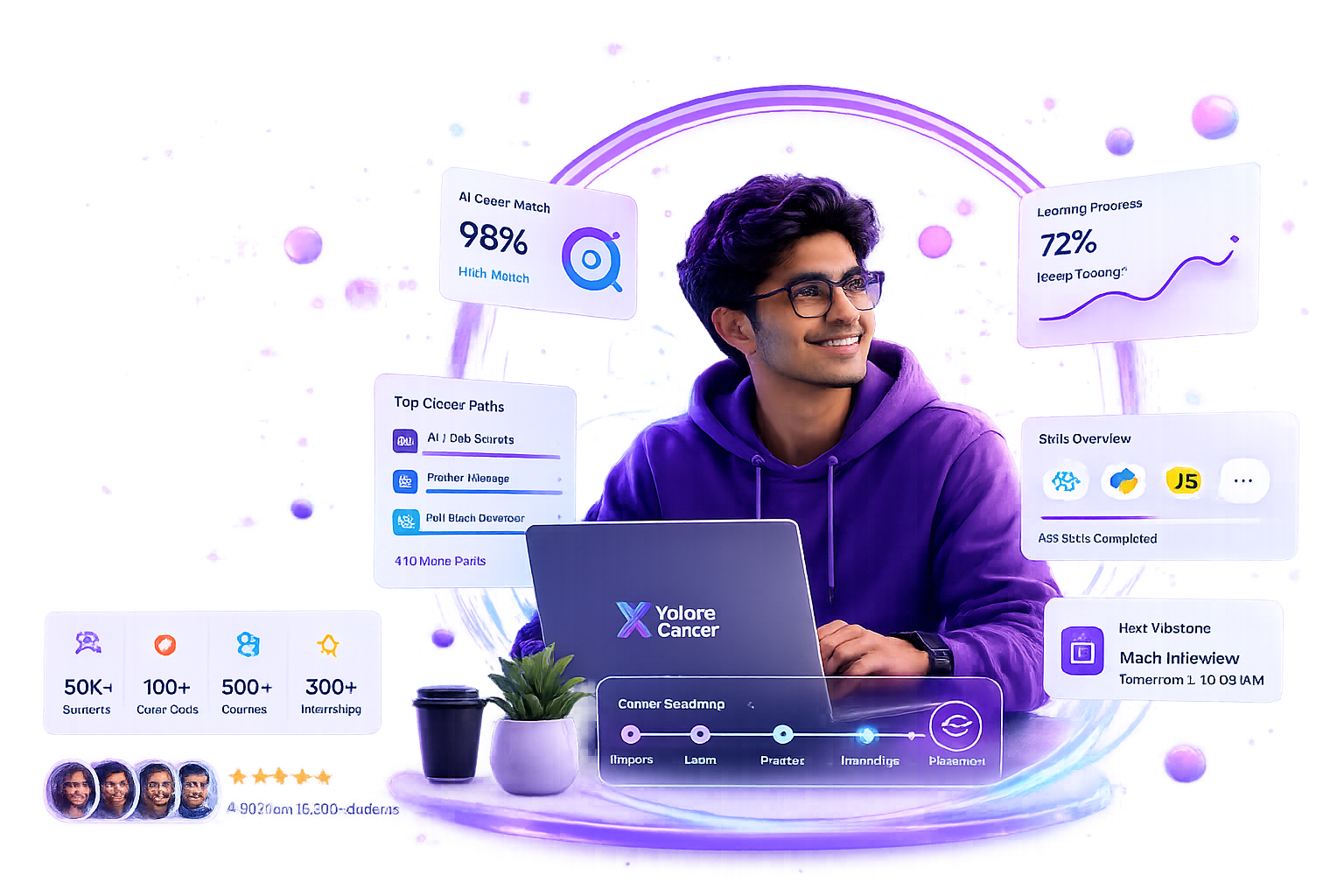 Student exploring an AI-guided career roadmap